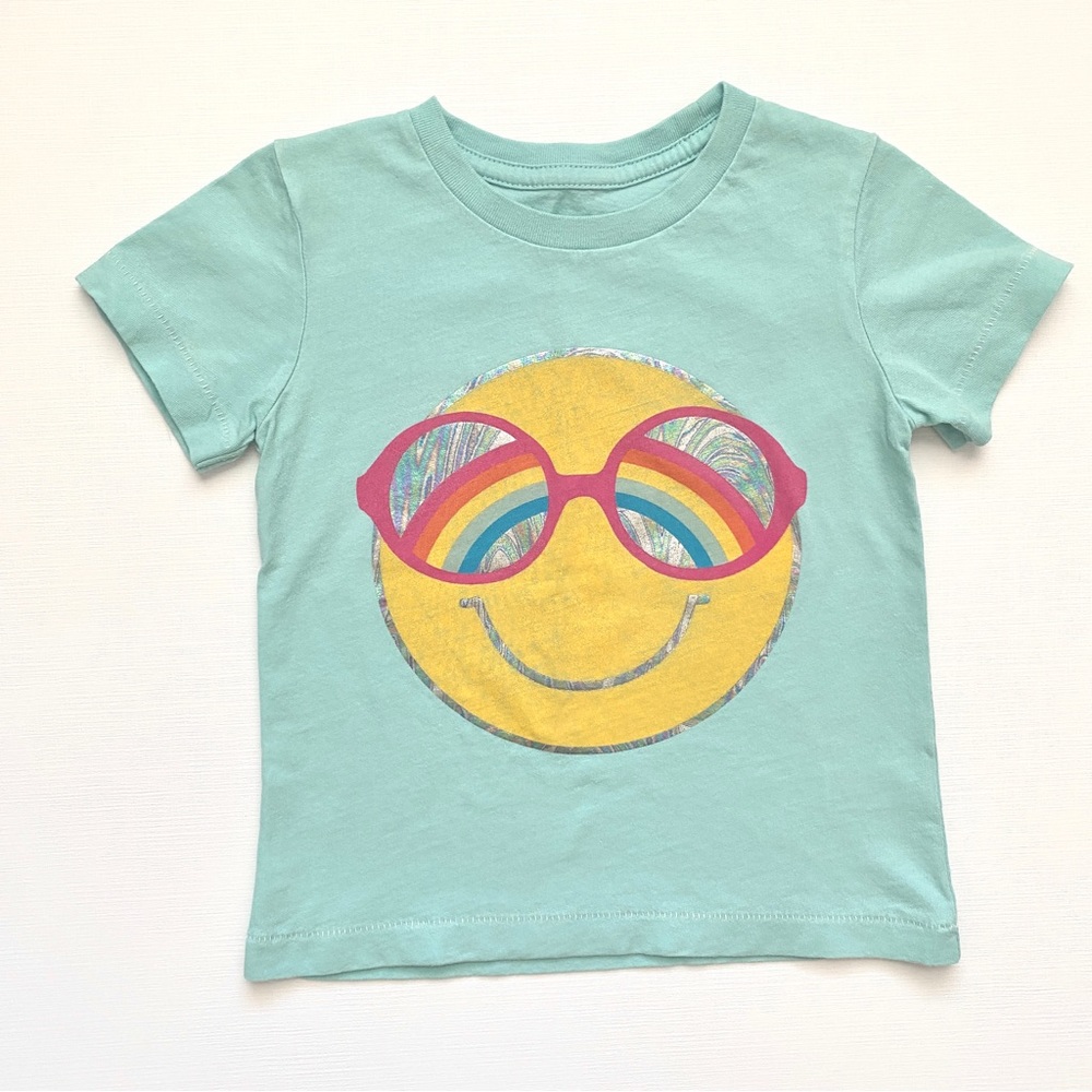 Peek Aren’t You Curious Toddler Girl Happy Graphic Short Sleeve Tee